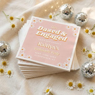 Dazed & Engaged Groovy 70s Bachelorette Party Napkin