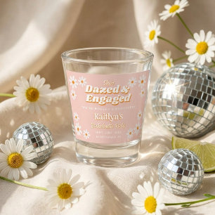 Dazed & Engaged Groovy 70s Bachelorette Party Shot Glass