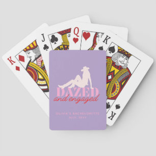 Dazed & Engaged Purple Retro Cowgirl Playing Cards