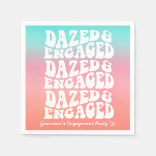 Dazed Engaged Retro Pink Aqua  Napkin