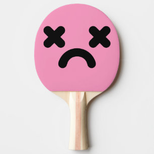Dazed Sad Face Light Pink  Ping Pong Paddle