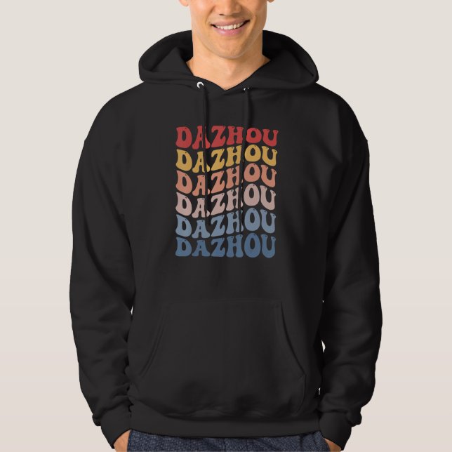 Dazhou City Groovy Retro Hoodie (Front)
