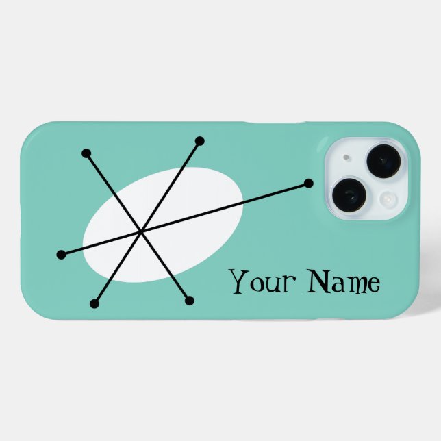 Dazzle Blue 'Your Name' iPhone case (Back (Horizontal))