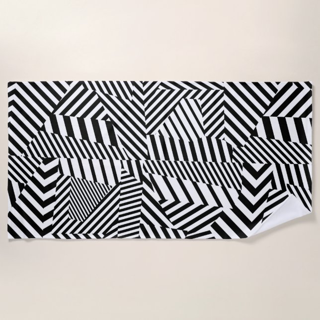 Dazzle Camouflage Beach Towel (Front)