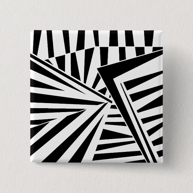 dazzle camouflage(black) 15 cm square badge (Front)