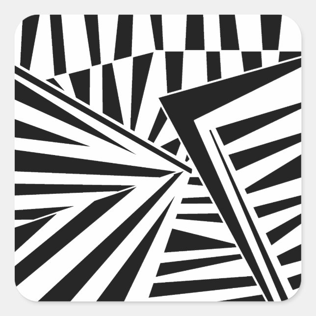 dazzle camouflage(black) square sticker (Front)