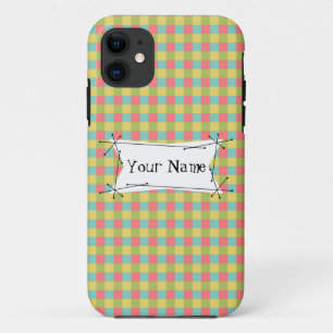 Dazzle Check 'Name' iPhone 5 case vertical