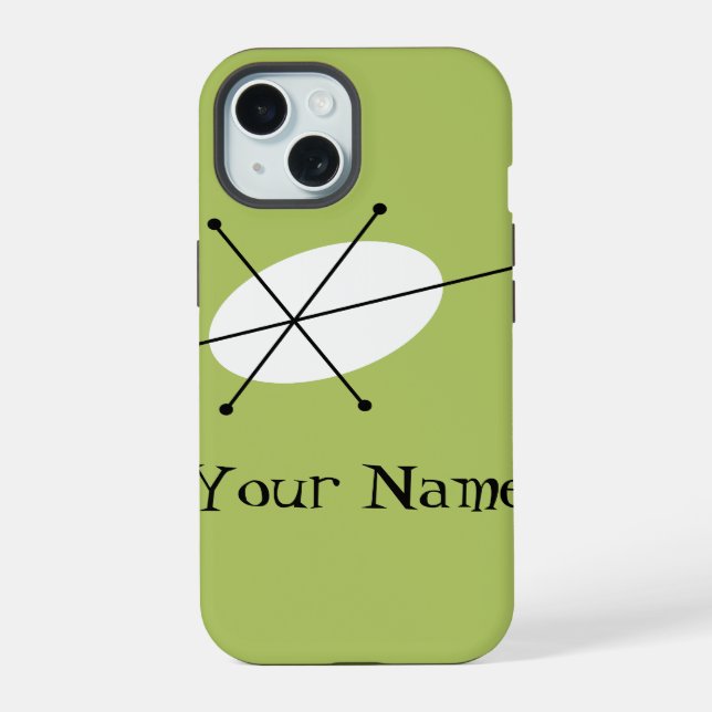 Dazzle Green 'Name' iPhone case vertical (Back)