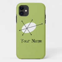 Dazzle Green 'Name' iPhone case vertical