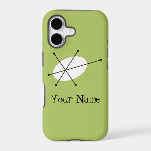 Dazzle Green 'Name' iPhone case vertical