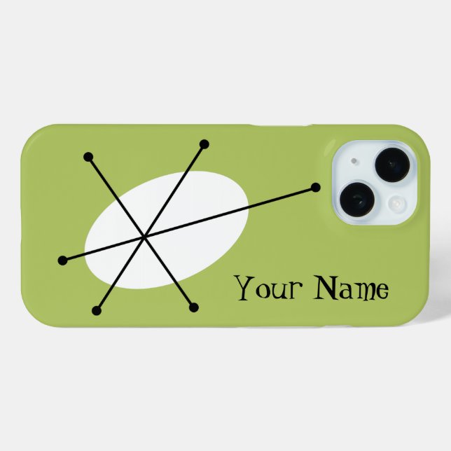 Dazzle Green 'Your Name' iPhone case (Back (Horizontal))