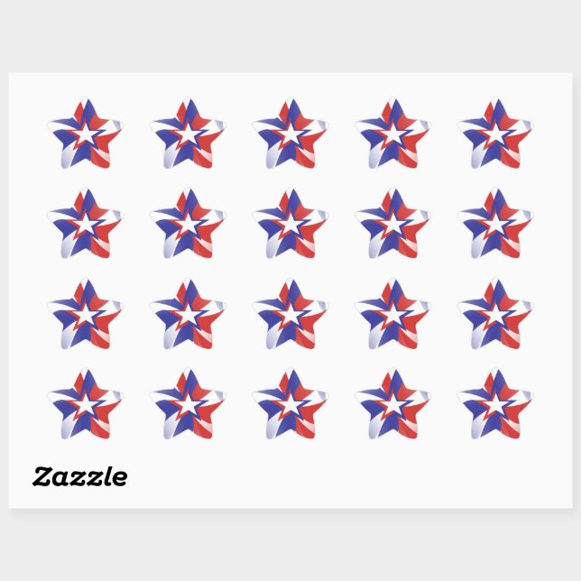 Dazzle Me Patriotic Red White and Blue Stickers (Sheet)