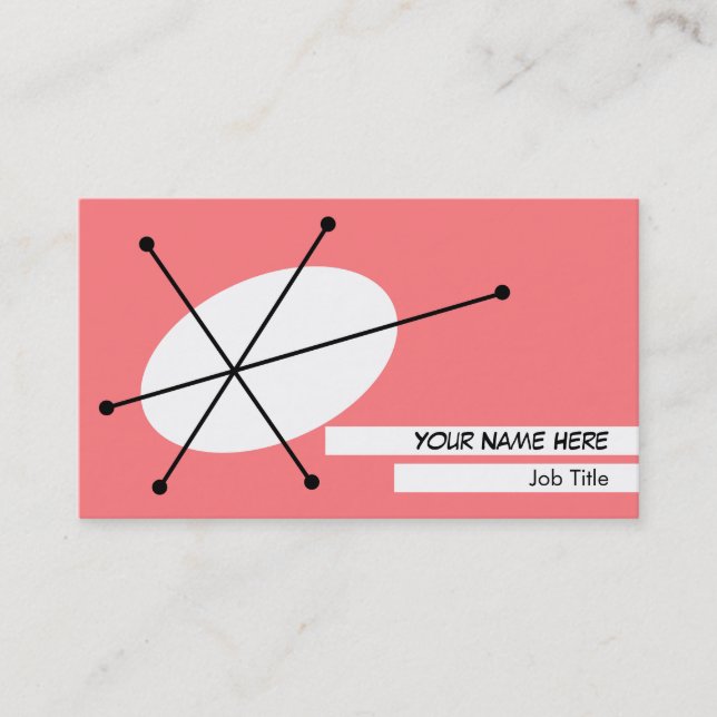Dazzle Pink business card white back (Front)