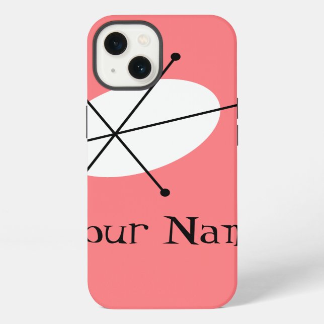 Dazzle Pink 'Name' iPad Mini case vertical (Back)