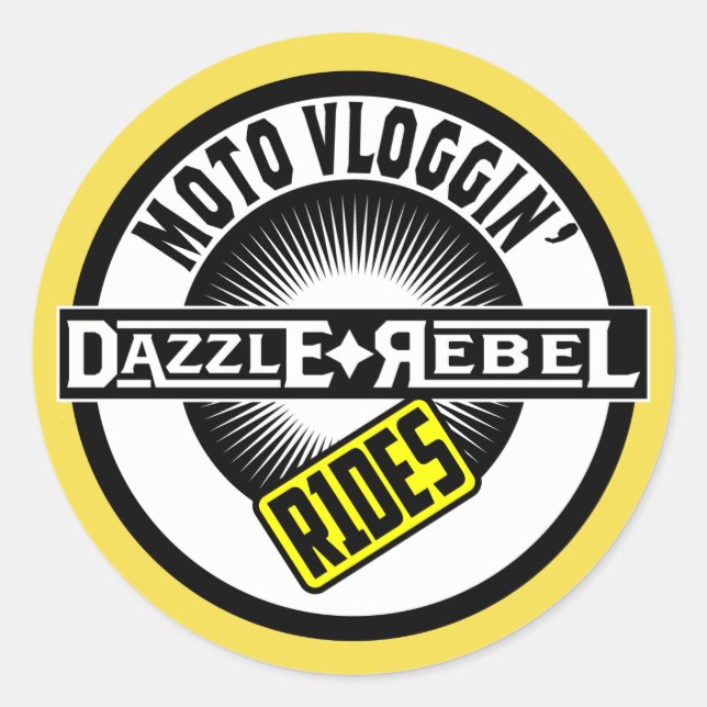Dazzle Rebel Rides Sticker (Front)