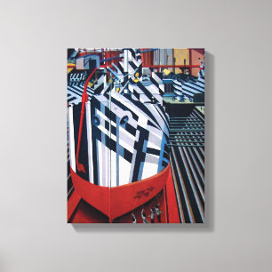 Dazzle-ships in Drydock at Liverpool Abstract Art Canvas Print