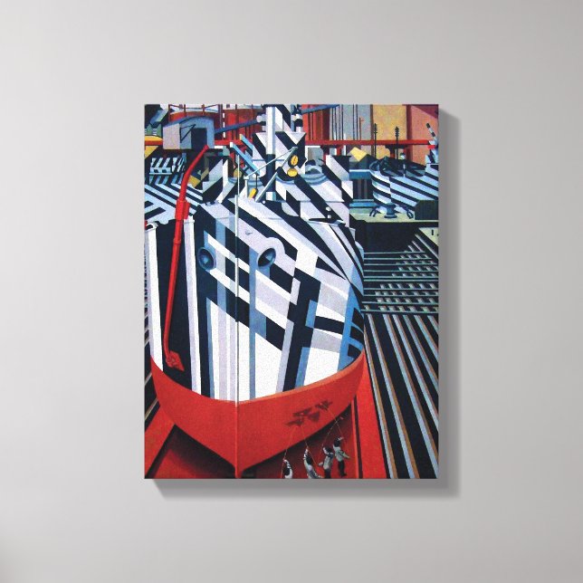 Dazzle-ships in Drydock at Liverpool Abstract Art  Canvas Print (Front)