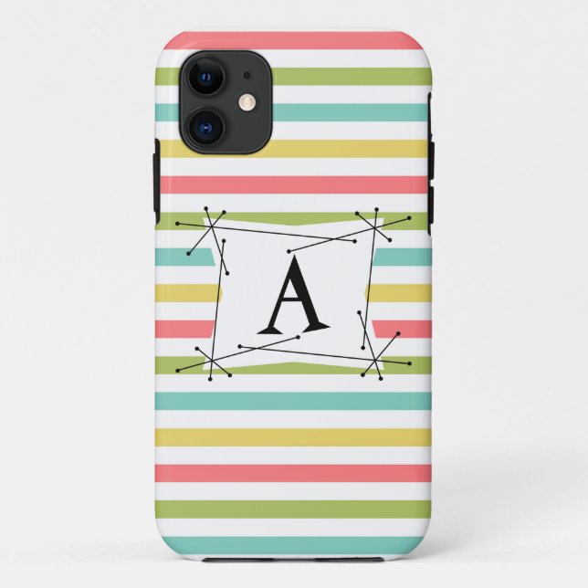 Dazzle Stripe Classic 'Monogram' iPhone  case (Back)