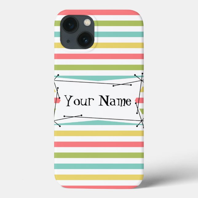 Dazzle Stripe Classic Name iPad vertical Case-Mate iPhone Case (Back)