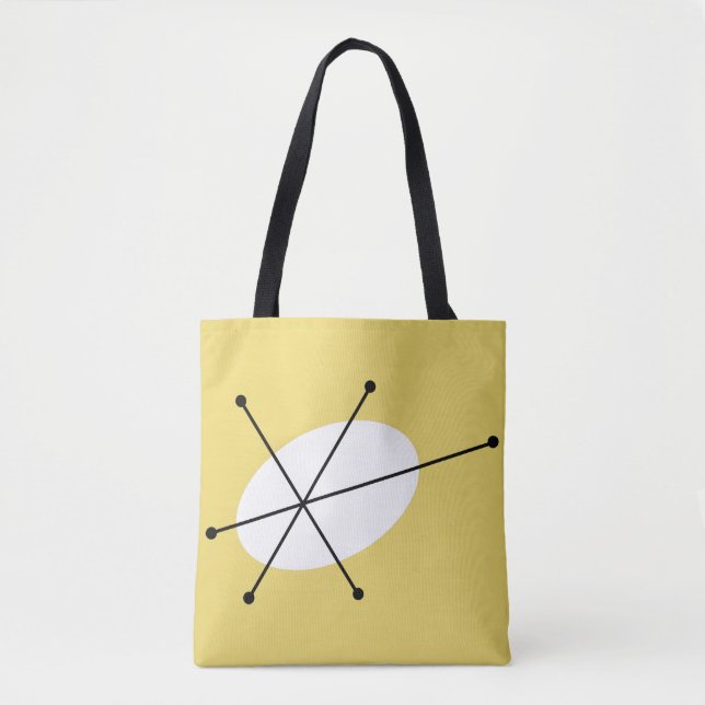 Dazzle Yellow all over tote black back Bag (Front)