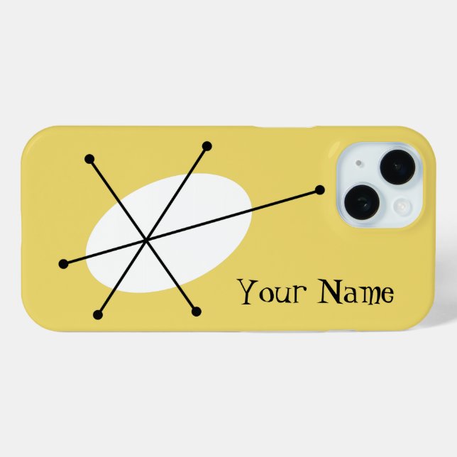 Dazzle Yellow 'Your Name' iPhone case (Back (Horizontal))