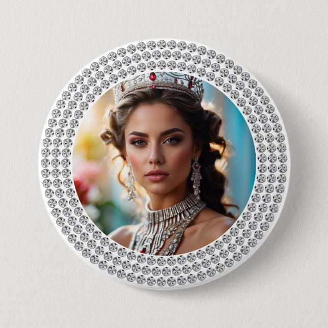 Dazzled Dreams Pageant Button Photo Pin (Front)