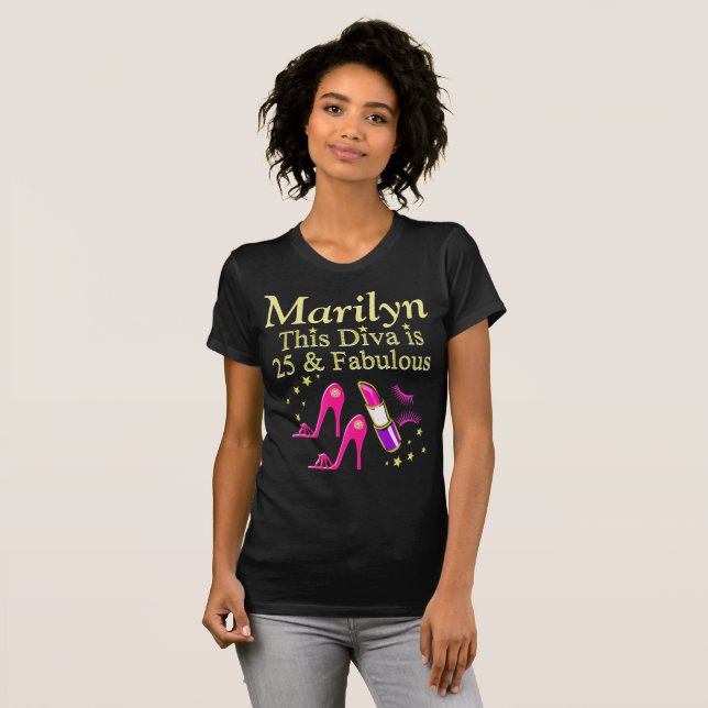 DAZZLING 25 & FABULOUS PERSONALIZED T SHIRT (Front Full)