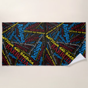 Dazzling Antigua and Barbuda Flag Colours Patrioti Beach Towel