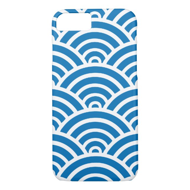 Dazzling Blu & White Scallop Pattern iPhone 7 Case (Back)