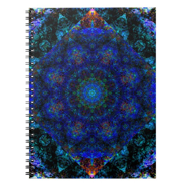 Dazzling Blue Bohemian Kaleidoscope,  Notebook (Front)
