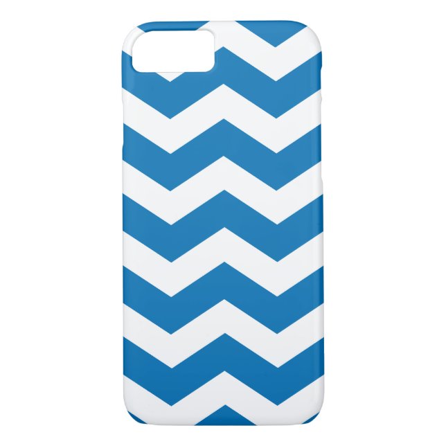 Dazzling Blue Chevron Case Savvy iPhone 7 Case (Back)