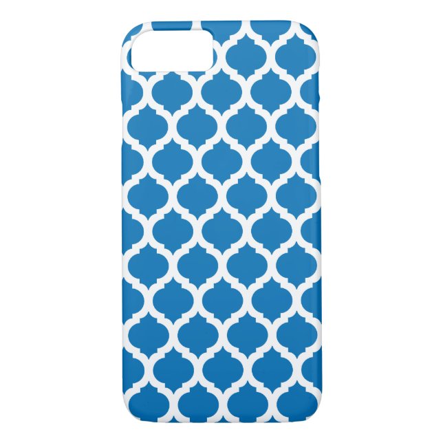 Dazzling Blue Moroccan Pattern iPhone 7 Case (Back)