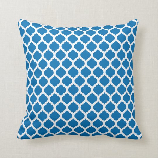 Dazzling Blue Moroccan Pattern Throw Pillows Zazzle.co.uk