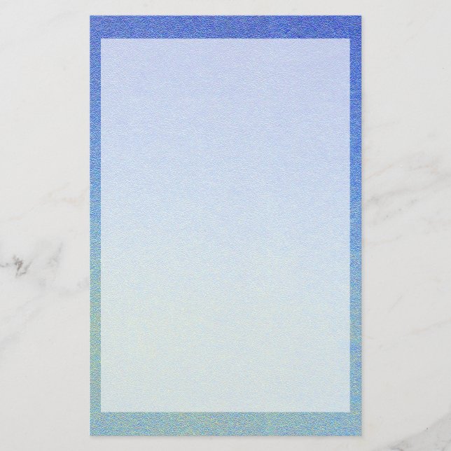 Dazzling Blue Ombre Glitter Sand Look Dark Light Stationery (Front)