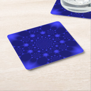 Dazzling Blue Square Paper Coaster