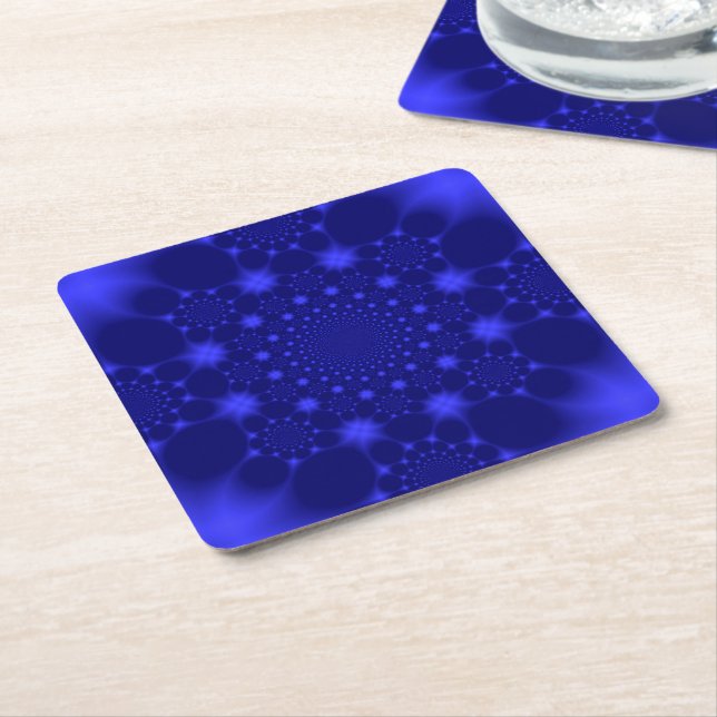 Dazzling Blue Square Paper Coaster (Angled)