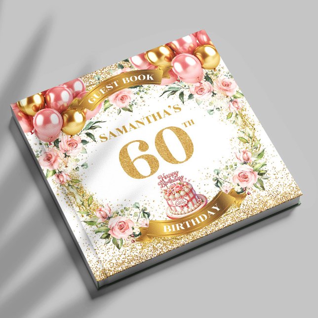 Dazzling Boho 60th Birthday Guest Book Floral Glow (Dazzling Boho 60th Birthday Guest Book Floral Glow

)