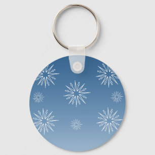 Dazzling Christmas Stars Keychain, Blue Key Ring