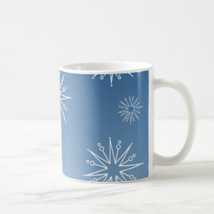 Dazzling Christmas Stars Mug, Blue Coffee Mug