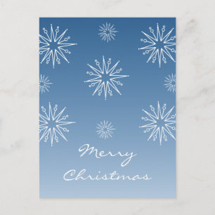 Dazzling Christmas Stars Postcard, Blue Holiday Postcard