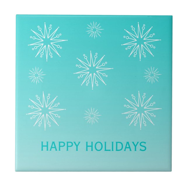 Dazzling Christmas Stars Tile, Aqua Tile (Front)
