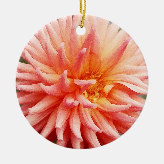 Dazzling Dahlia Flower Ceramic Tree Decoration (Front)