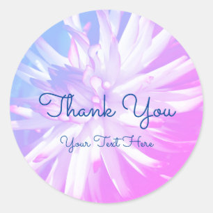 Dazzling Dahlia Flower Thank You Personalised Classic Round Sticker