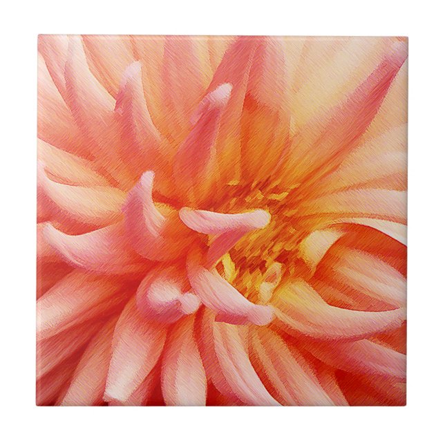 Dazzling Dahlia Flower Tile (Front)
