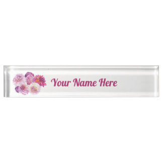 Dazzling Dahlias Personalized  Nameplate