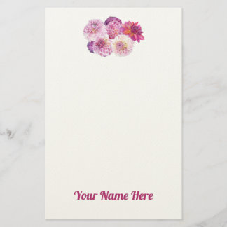 Dazzling Dahlias Personalized Stationery