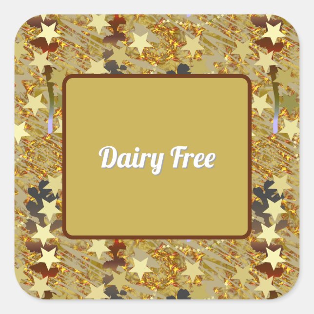 Dazzling Dairy Free Party Food  Square Sticker (Front)