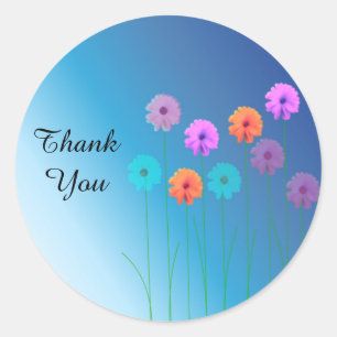 Dazzling Daisies Thank You Classic Round Sticker