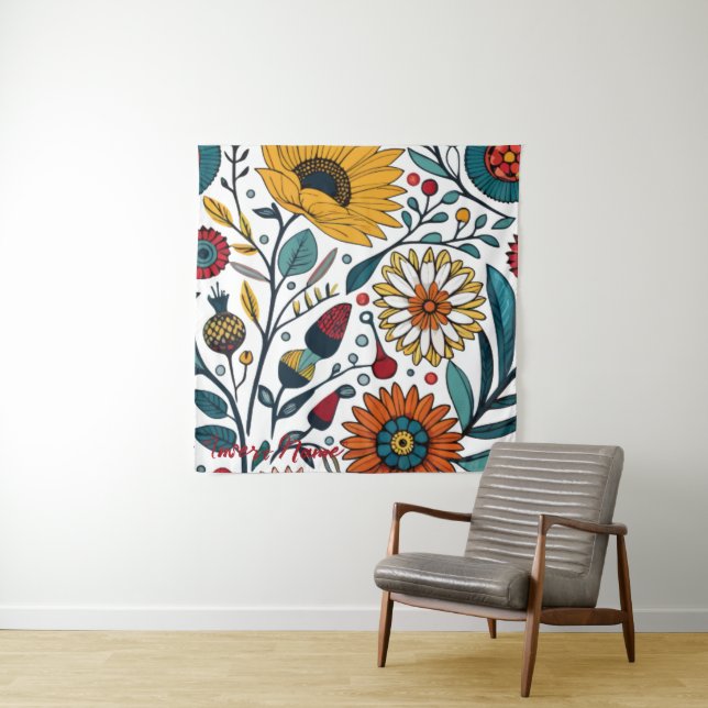 Dazzling Daisy Delight: A Floral Fashion Favorite Tapestry (In Situ)