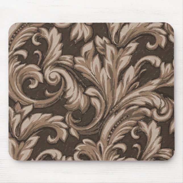 Dazzling Damask, Chocolate Mouse Mat (Front)